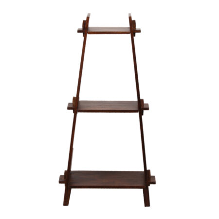 A Frame Acacia Wood 3 Tier Bookshelf