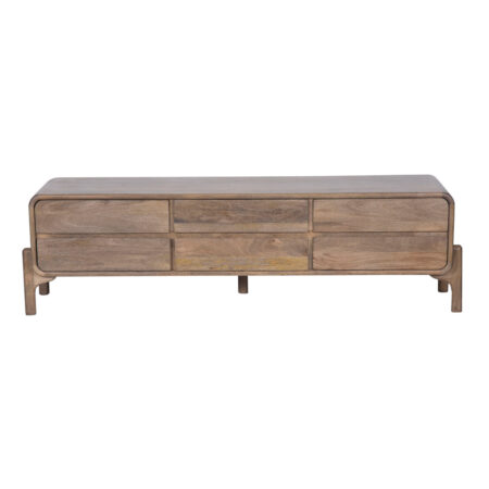 Aaron Mango Wood 6 Drawer Media Unit