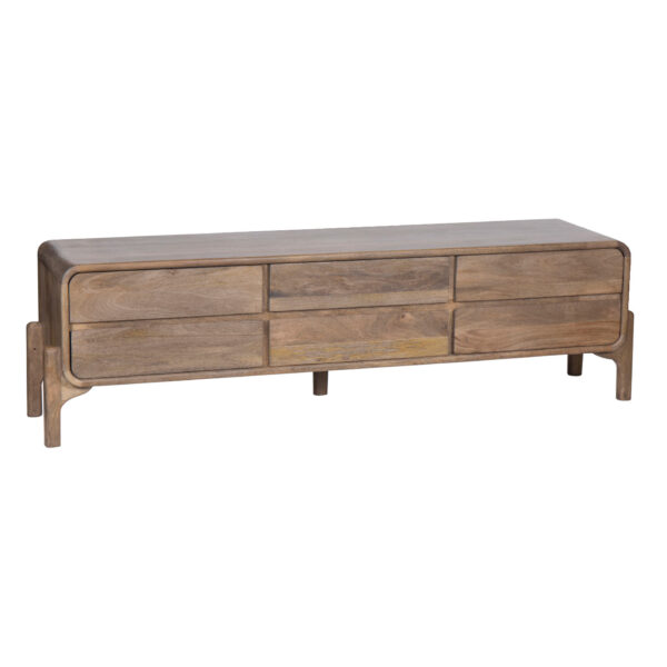 Aaron Mango Wood 6 Drawer Media Unit