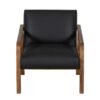 Abaco Acacia Wood Black Matter PU Arm Chair