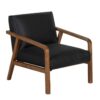 Abaco Acacia Wood Black Matter PU Arm Chair