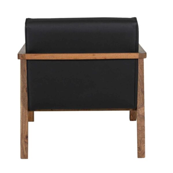 Abaco Acacia Wood Black Matter PU Arm Chair