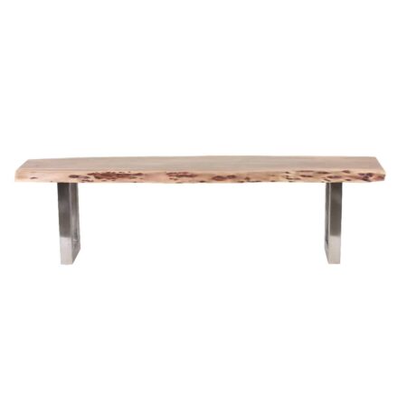 Arizona Acacia Wood Live Edge Metal Legs Bench - Natural Arizona Acacia Wood Live Edge Metal Legs Bench - Natural