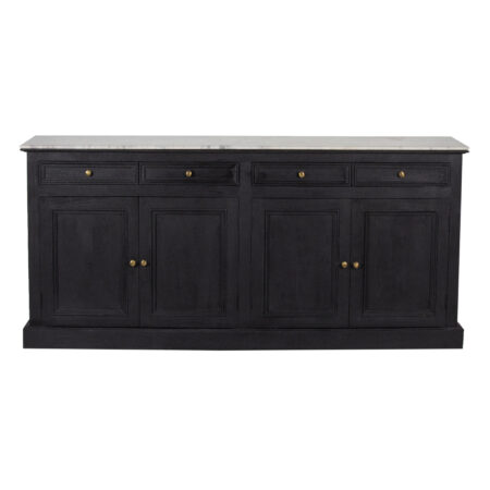 Adelind Mango Wood Marble Top 2 Door Cabinet & 2 Drawers