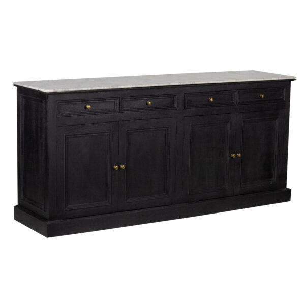 Adelind Mango Wood Marble Top 2 Door Cabinet 2 Drawers