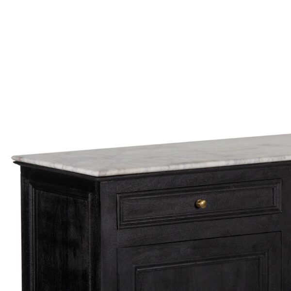 Adelind Mango Wood Marble Top 4 Door Cabinet 4 Drawers