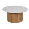 Ajax Mango Wood Base Round Marble Top Coffee Table