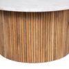 Ajax Mango Wood Base Round Marble Top Coffee Table