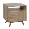 Alba Mango Wood Push Open 1 Drawer 1 Open Shelf Side Table