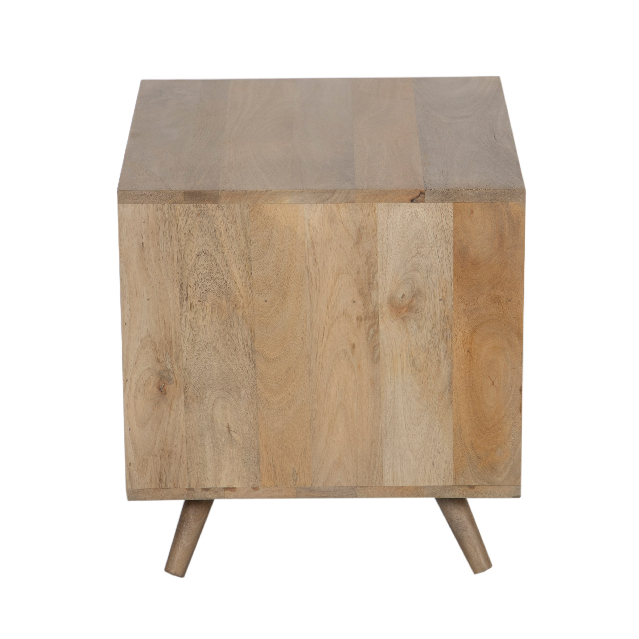 Alba Mango Wood Push Open 1 Drawer 1 Open Shelf Side Table