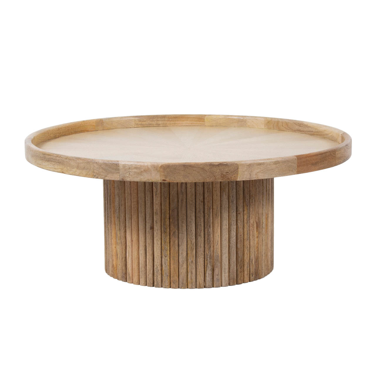 Albero Mango Wood Round Tray Top Coffee Table A