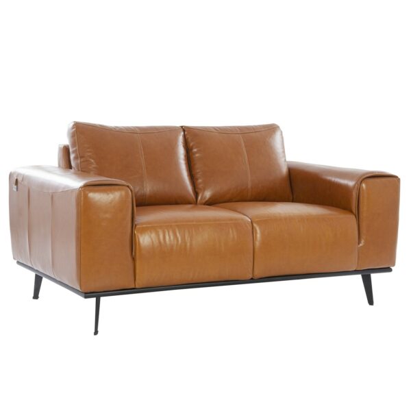 Alberta Brompton Cognac Leather Loveseat A