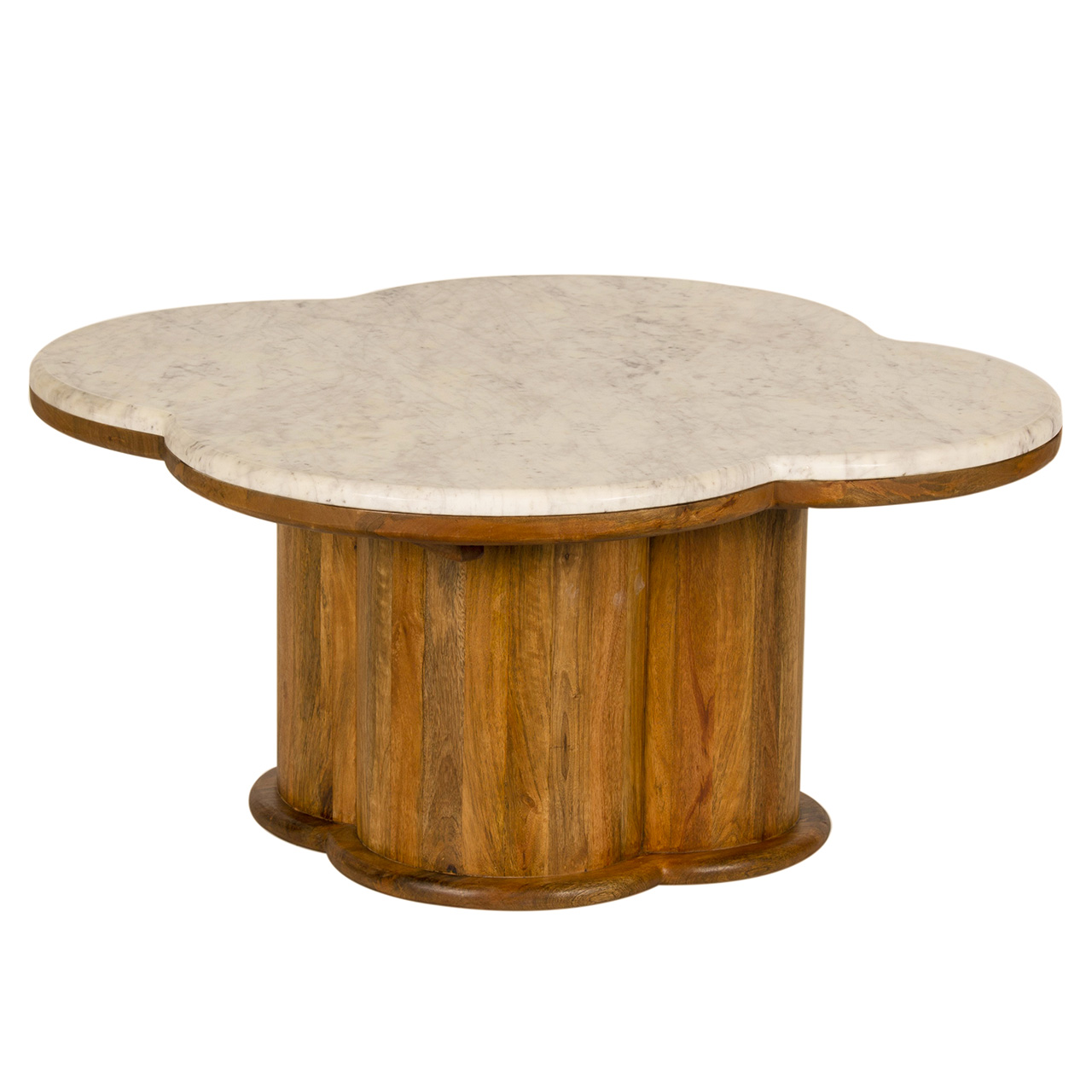 Allison Mango Wood Marble Top Coffee Table