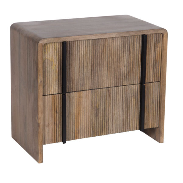 Alora Mango Wood Night Stand With Drawers