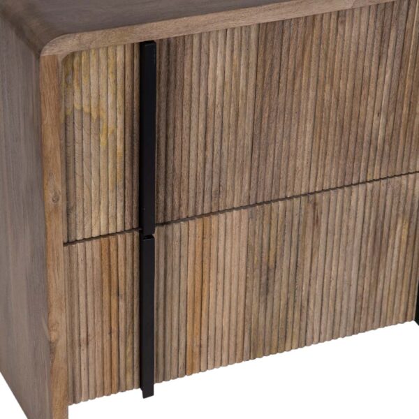 Alora Mango Wood Night Stand With Drawers