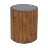 Amber Mango Wood Black Marble Top Round Side Table