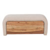 Amresh Acacia Wood Upholstered Bench With Drawer