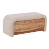 Amresh Acacia Wood Upholstered Bench With Drawer