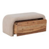 Amresh Acacia Wood Upholstered Bench With Drawer