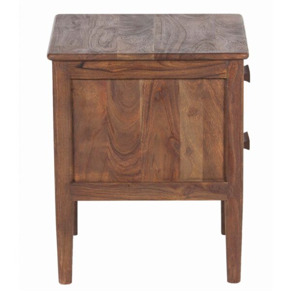 Anbu Acacia Sandblasted Walnut Bedside Table