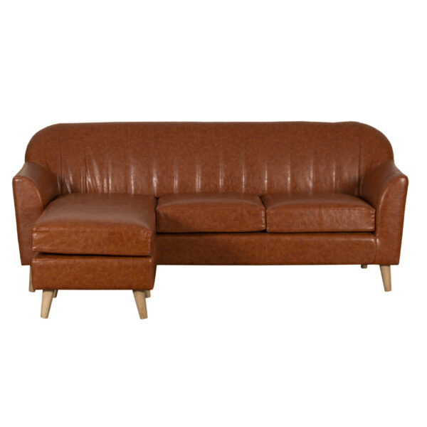 Antalya Sofa Set of 3 Pieces in Brown Faux Leather