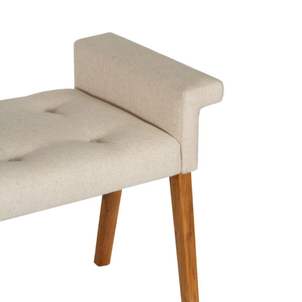 Arkela Acacia Wood With Fabric Upholstred Bench