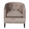 Ashrim Mango Wood Velvet Grey Fabric Arm Chair