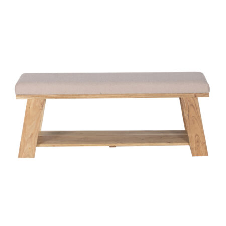 Aspen Acacia Wood Bench with Solid Shelf