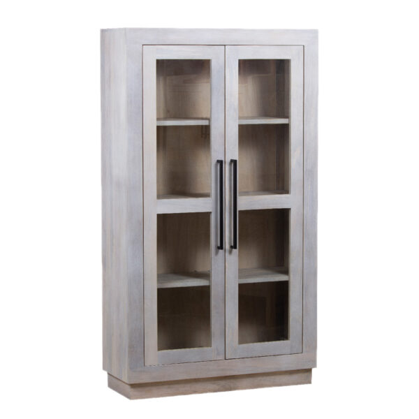 Austin Mango Wood Glass 2 Door Cabinet