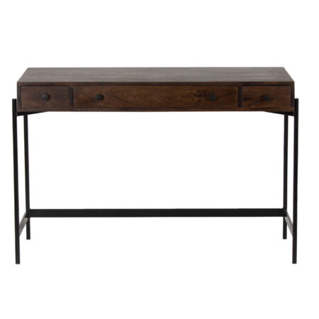 Austin Mango Wood Metal Base 3 Drawer Desk