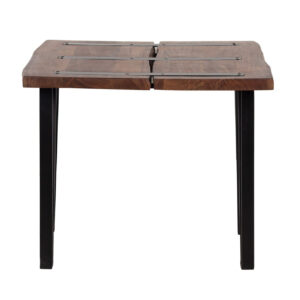 Banyan Acacia Wood Live Edge Side Table - Washed Walnut