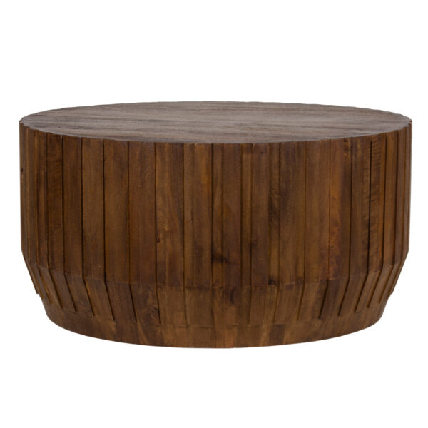 Barrel Mango Wood Round Coffee Table