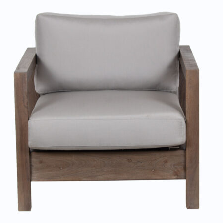 Bellisa Mango Wood Armchair Grey with Sunbrella Fabric