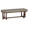 Benito Acacia Wood With Buff Leather Seat Bench