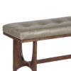 Benito Acacia Wood With Buff Leather Seat Bench