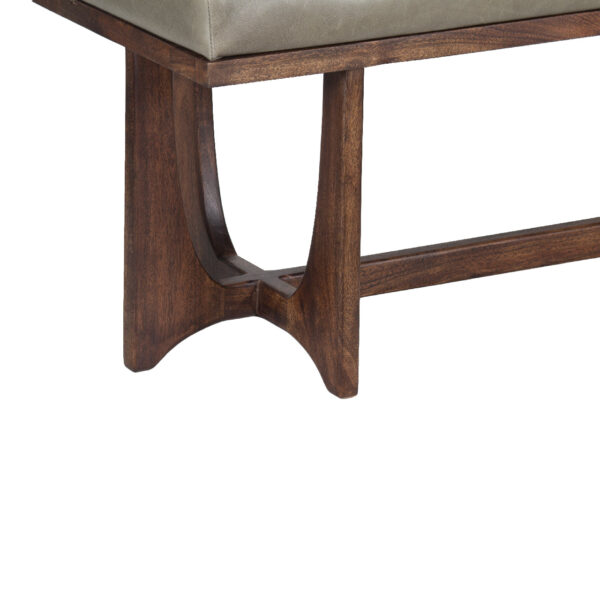 Benito Acacia Wood With Buff Leather Seat Bench