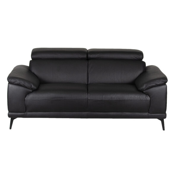 Biloxi Exotic Black Leather Love Seat Sofa