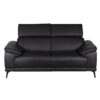 Biloxi Exotic Black Leather Love Seat Sofa