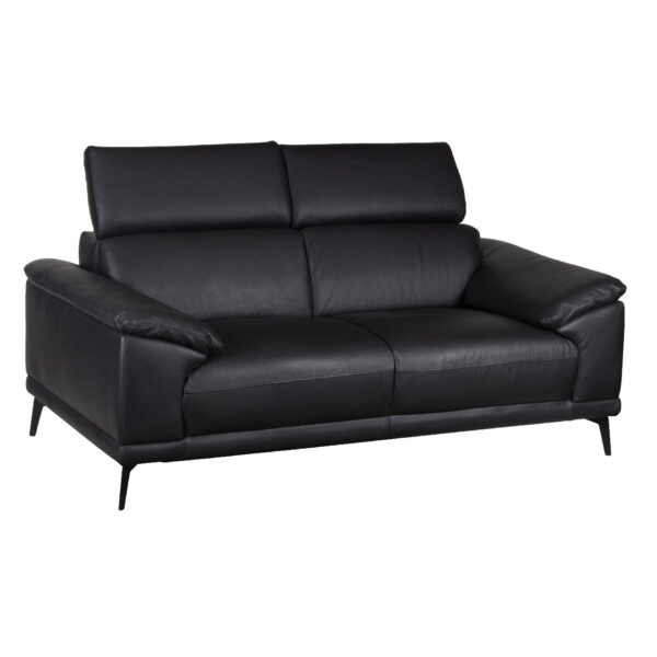 Biloxi Exotic Black Leather Love Seat Sofa