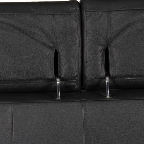 Biloxi Exotic Black Leather Love Seat Sofa