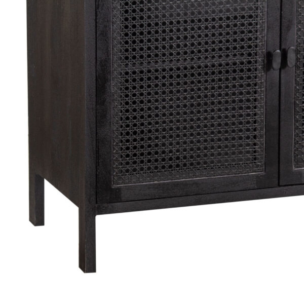 Brooklyn Mango Wood Rattan 4 Door Sideboard