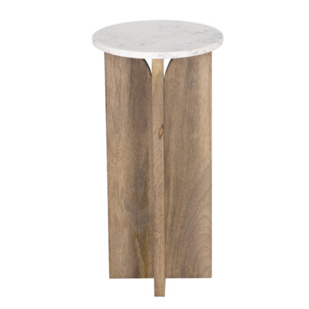 Bryant Mango Wood Marble Top Round Martini Table