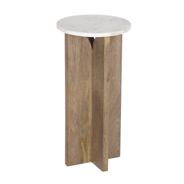 Bryant Mango Wood Marble Top Round Martini Table