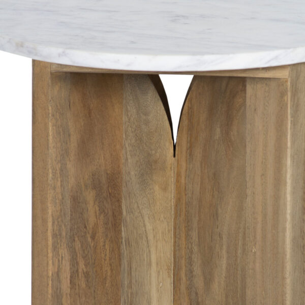 Bryant Mango Wood Marble Top Round Sid Table