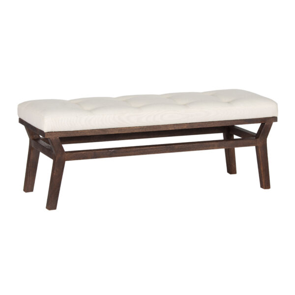 Bryson Acacia Wood With Upholstery Bench