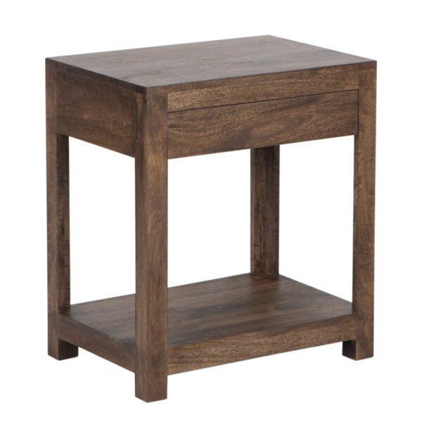 Caitrich Mango Wood 1 Drawer Side Table