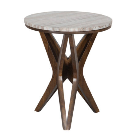 Camden Round Side Table With Sawar Marble Top Camden Round Side Table With Sawar Marble Top
