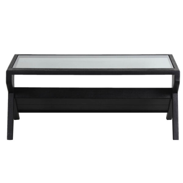 Canberra Acacia Wood Glass Top Coffee Table