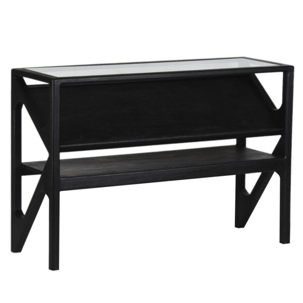 Canberra Acacia Wood Glass Top Console Table