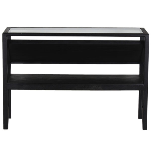 Canberra Acacia Wood Glass Top Console Table